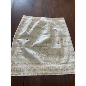 White House Black Market womens 2 skirt ivory embroidered diamond stud classic